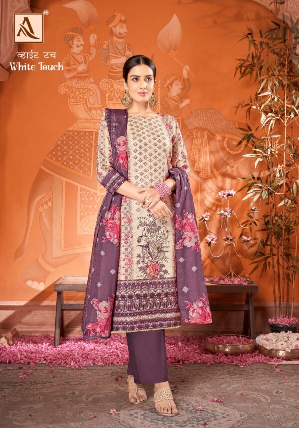Alok White Touch Printed Dress Material Catalog Collection - Image 2