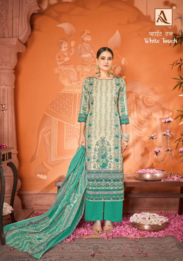Alok White Touch Printed Dress Material Catalog Collection - Image 3