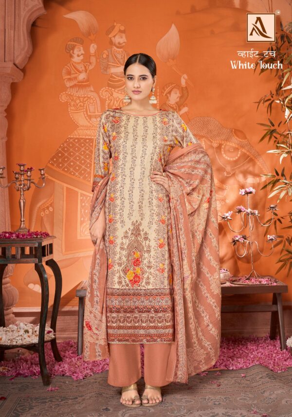 Alok White Touch Printed Dress Material Catalog Collection - Image 4