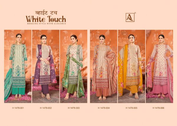 Alok White Touch Printed Dress Material Catalog Collection - Image 8