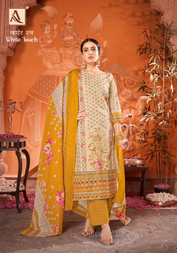 Alok White Touch Printed Dress Material Catalog Collection - Image 6