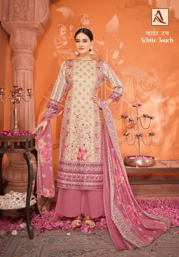 Alok White Touch Printed Dress Material Catalog Collection - Image 7