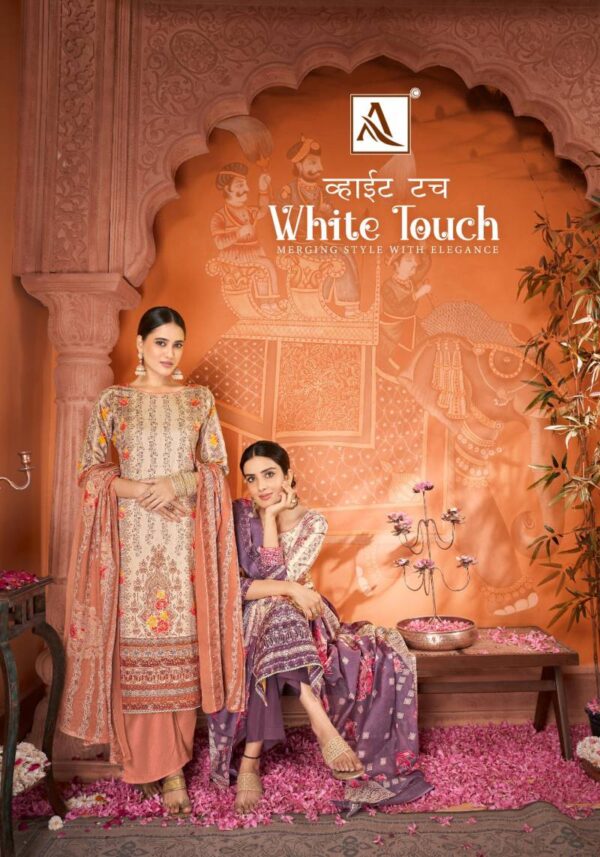 Alok White Touch Printed Dress Material Catalog Collection