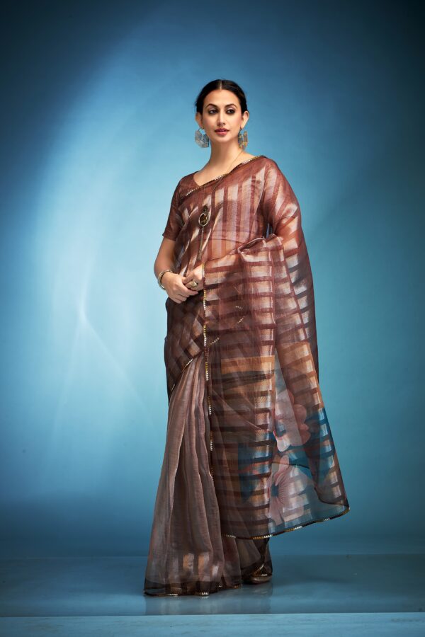 Kala Jamun Klanjali Tissue Silk Fancy Saree Catalog Collection - Image 3