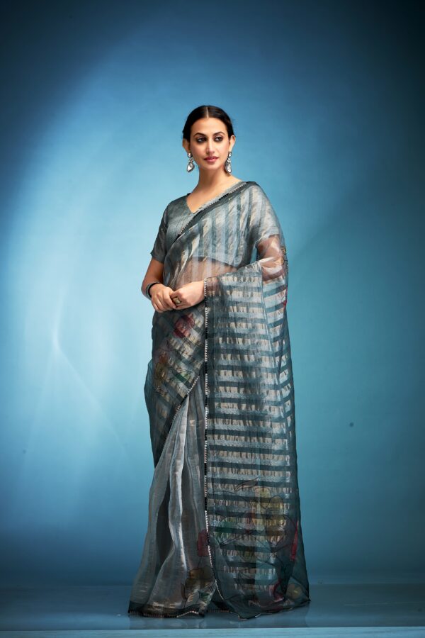 Kala Jamun Klanjali Tissue Silk Fancy Saree Catalog Collection - Image 5