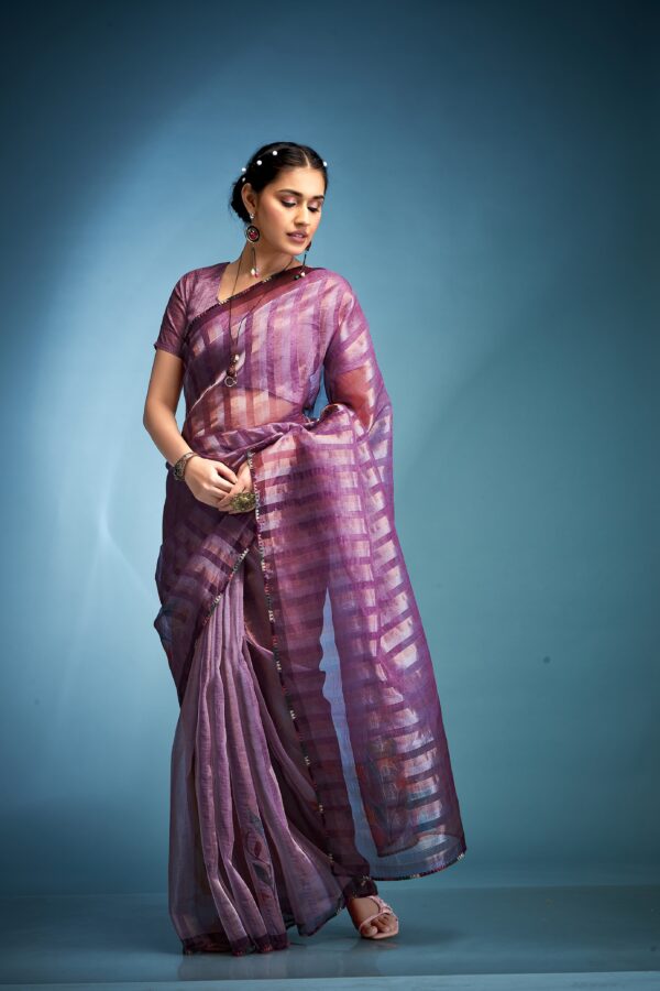 Kala Jamun Klanjali Tissue Silk Fancy Saree Catalog Collection - Image 6