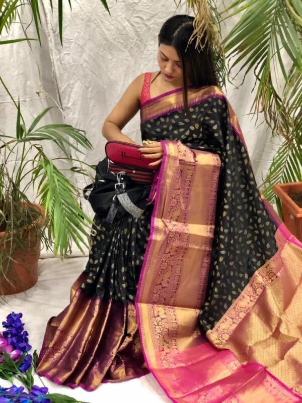 Nx 111 Kanjivaram Soft Silk Weaving Saree Catalog Collection - Image 5