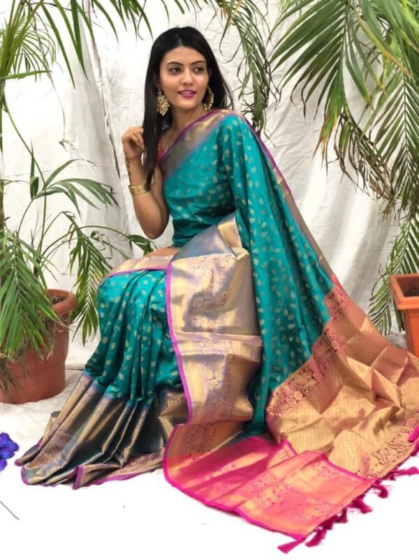 Nx 111 Kanjivaram Soft Silk Weaving Saree Catalog Collection - Image 7