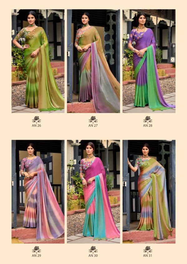 Sr Aruna Vol 4 Chiffon Fancy Saree Catalog Collection - Image 12