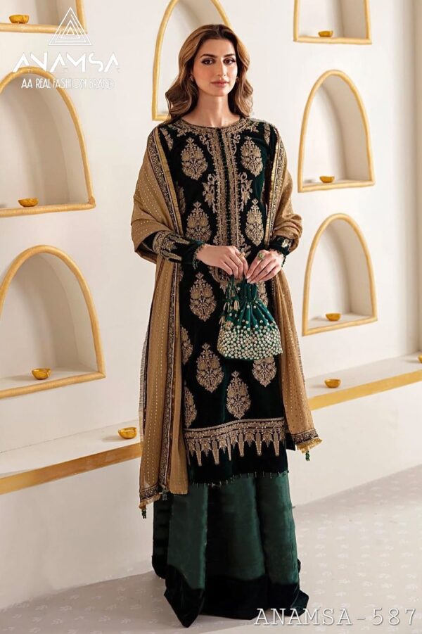 Anamsa 587 Velvet Designer Pakistani Salwar Kameez Catalog Collection - Image 4