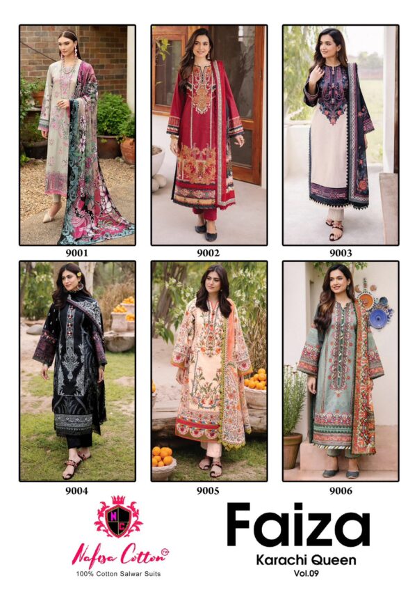 Nafisa Faiza Vol 9 Cotton Printed Dress Material Catalog Collection - Image 13