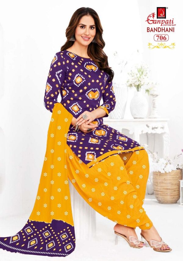 Ganpati Bandhani Vol 7 Ready Made Patiyala Bandhani Dress Catalog Collection - Image 2