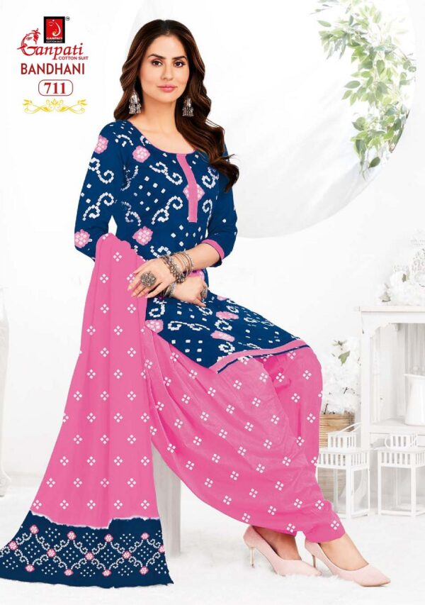 Ganpati Bandhani Vol 7 Ready Made Patiyala Bandhani Dress Catalog Collection - Image 3