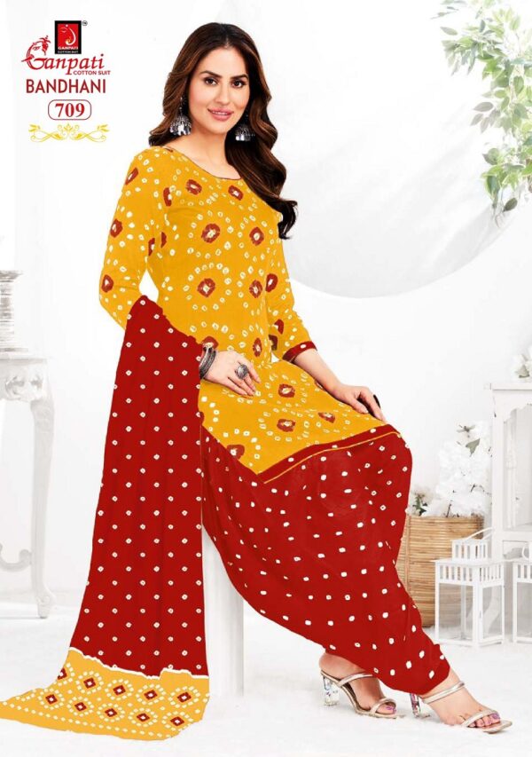 Ganpati Bandhani Vol 7 Ready Made Patiyala Bandhani Dress Catalog Collection - Image 5