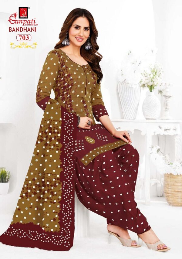 Ganpati Bandhani Vol 7 Ready Made Patiyala Bandhani Dress Catalog Collection - Image 6