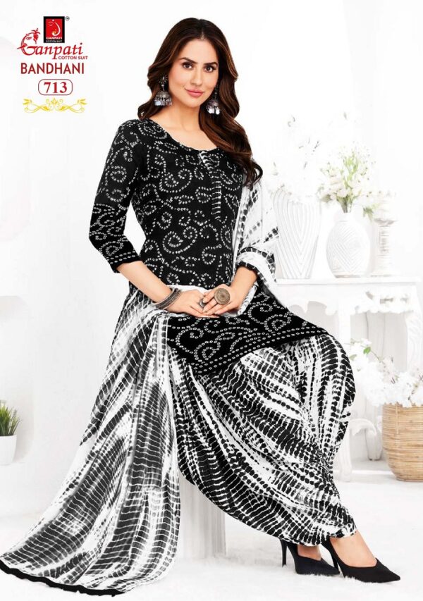 Ganpati Bandhani Vol 7 Ready Made Patiyala Bandhani Dress Catalog Collection - Image 7