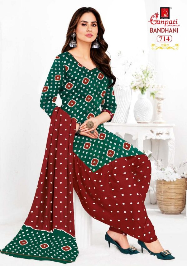 Ganpati Bandhani Vol 7 Ready Made Patiyala Bandhani Dress Catalog Collection - Image 13