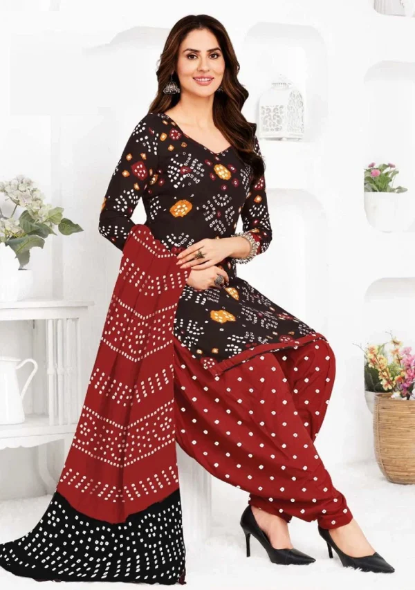 Ganpati Bandhani Vol 7 Ready Made Patiyala Bandhani Dress Catalog Collection