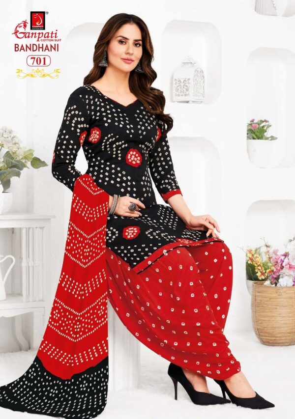 Ganpati Bandhani Vol 7 Ready Made Patiyala Bandhani Dress Catalog Collection - Image 17