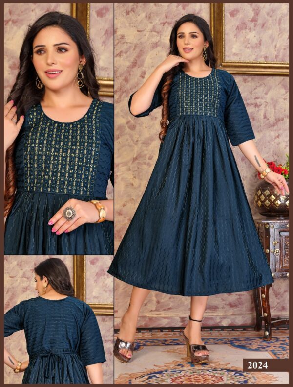 Trendy Angelic Prettty Heavy Rayon Designer Kurti Catalog Collection - Image 3
