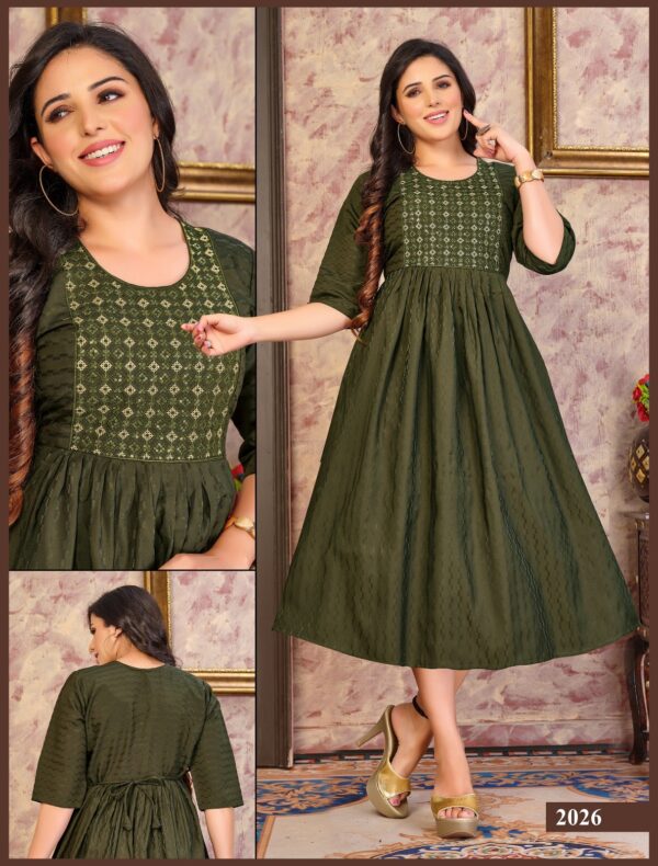 Trendy Angelic Prettty Heavy Rayon Designer Kurti Catalog Collection - Image 4