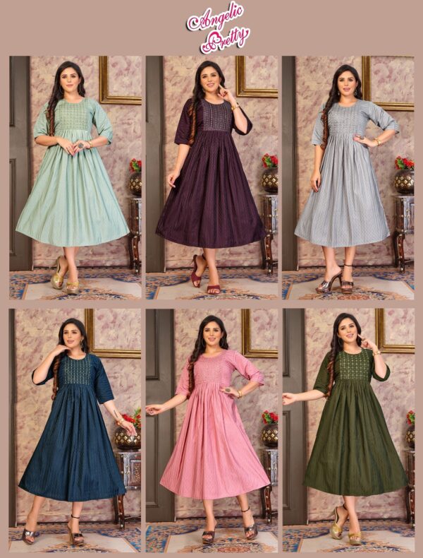 Trendy Angelic Prettty Heavy Rayon Designer Kurti Catalog Collection - Image 8