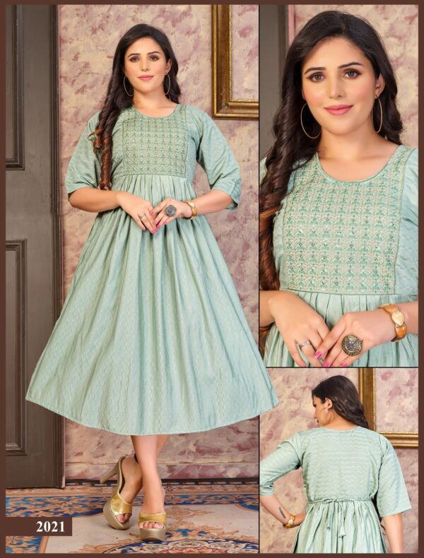 Trendy Angelic Prettty Heavy Rayon Designer Kurti Catalog Collection - Image 2