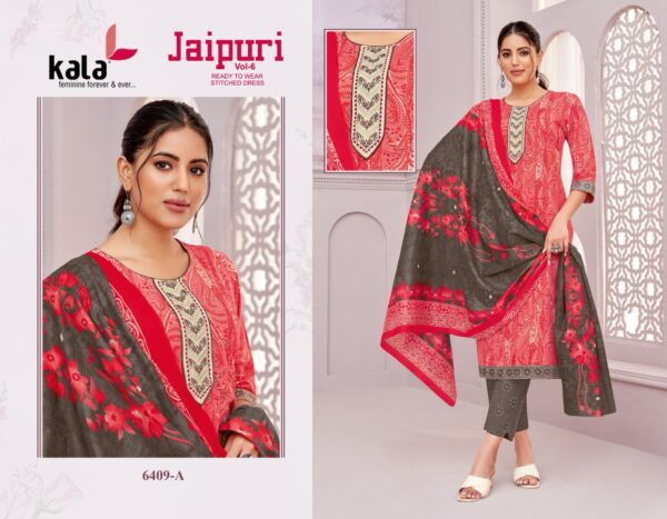 Kala Jaipuri Vol 6 Cotton Printed Kuri Bottom With Dupatta Catalog Collection - Image 8