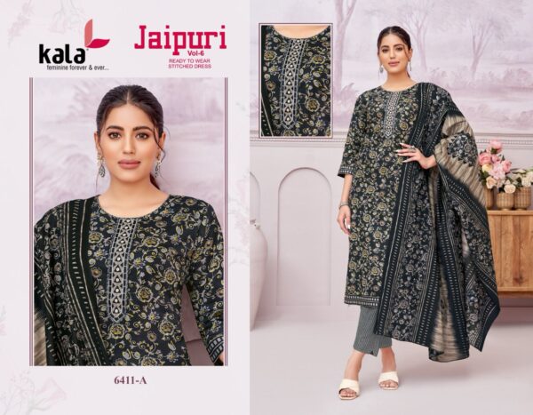 Kala Jaipuri Vol 6 Cotton Printed Kuri Bottom With Dupatta Catalog Collection - Image 9