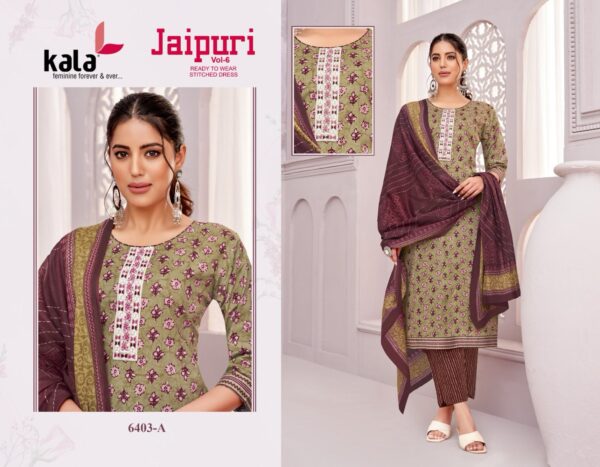 Kala Jaipuri Vol 6 Cotton Printed Kuri Bottom With Dupatta Catalog Collection - Image 10