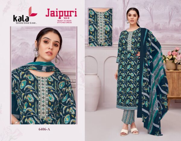 Kala Jaipuri Vol 6 Cotton Printed Kuri Bottom With Dupatta Catalog Collection - Image 11