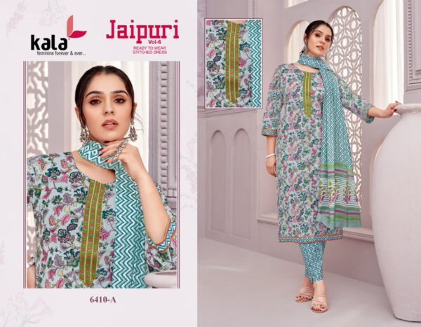 Kala Jaipuri Vol 6 Cotton Printed Kuri Bottom With Dupatta Catalog Collection - Image 6