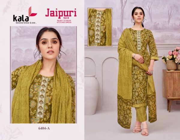 Kala Jaipuri Vol 6 Cotton Printed Kuri Bottom With Dupatta Catalog Collection - Image 3