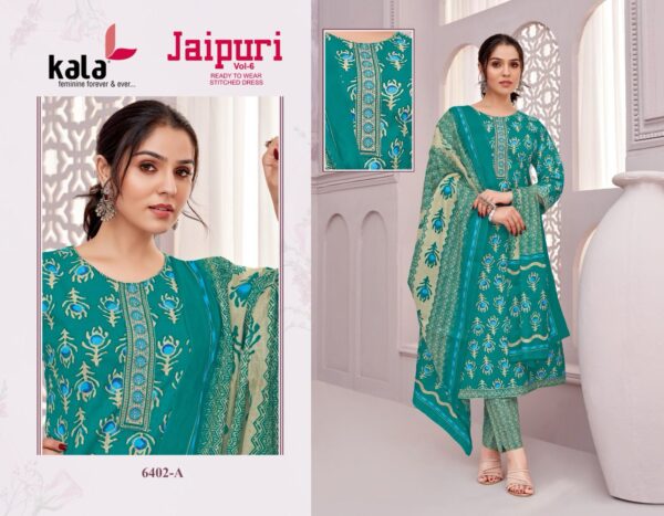Kala Jaipuri Vol 6 Cotton Printed Kuri Bottom With Dupatta Catalog Collection - Image 2