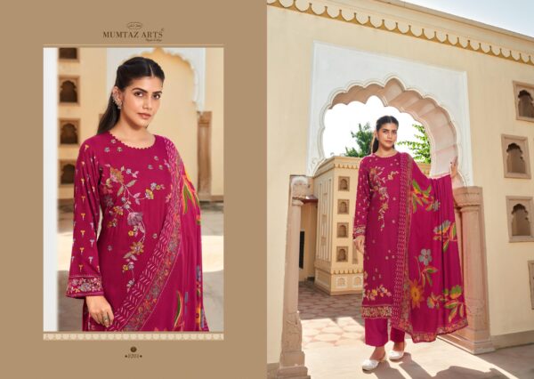 Mumtaz Rosy Viscose Pashmina Printed Dress Material Catalog Collection - Image 5