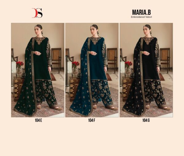 Deepsy Maria B 104 Velvet Pakistani Salwar Suit Catalog Collection - Image 5
