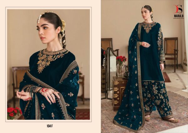 Deepsy Maria B 104 Velvet Pakistani Salwar Suit Catalog Collection - Image 4