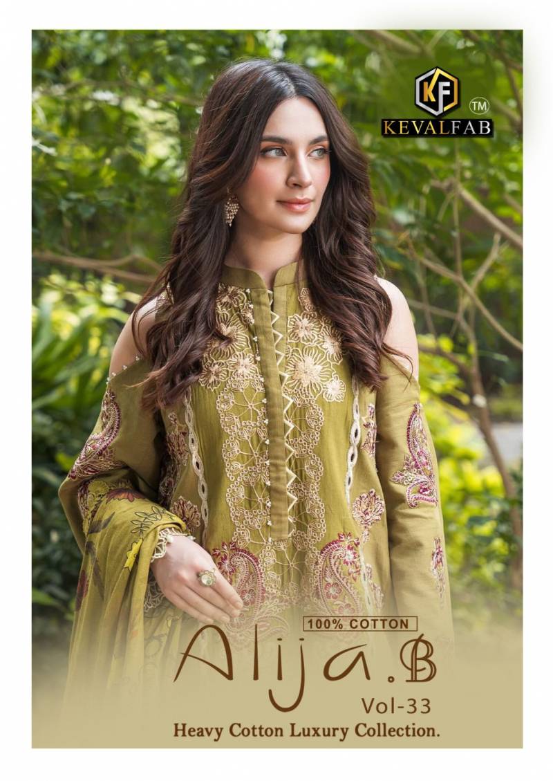 Keval Alija B Vol 33 Heavy Cotton Luxury Dress Material Catalog Collection