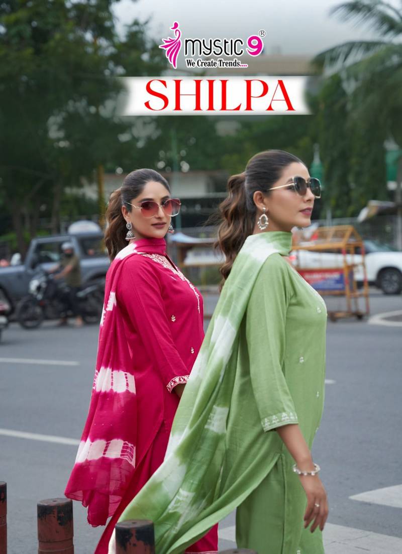 Mystic 9 Shilpa Vol 1 Kurti Bottom With Dupatta Catalog Collection