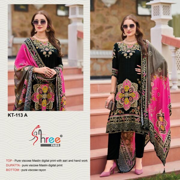 Shree Kt 113 Viscose Maslin Digital Printed Salwar Suits Catalog Collection - Image 2
