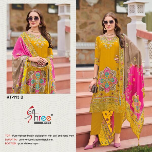 Shree Kt 113 Viscose Maslin Digital Printed Salwar Suits Catalog Collection - Image 3