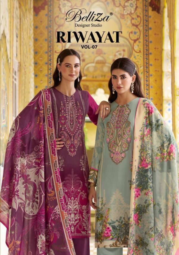 Belliza Riwayat Vol 7 Digital Printed Dress Material Catalog Collection