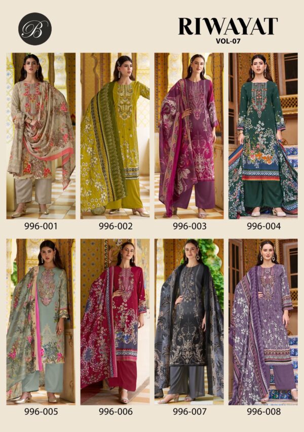 Belliza Riwayat Vol 7 Digital Printed Dress Material Catalog Collection - Image 10