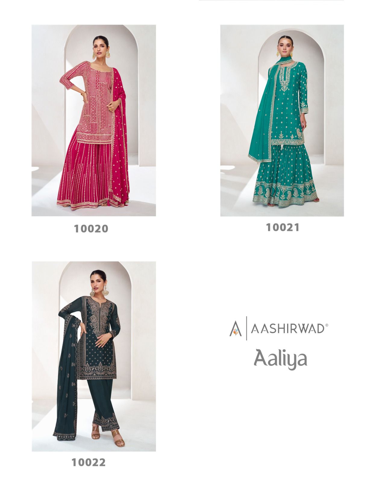 Aashirwad Aaliya Chinon Silk Salwar Kameez Catalog Collection - Image 5