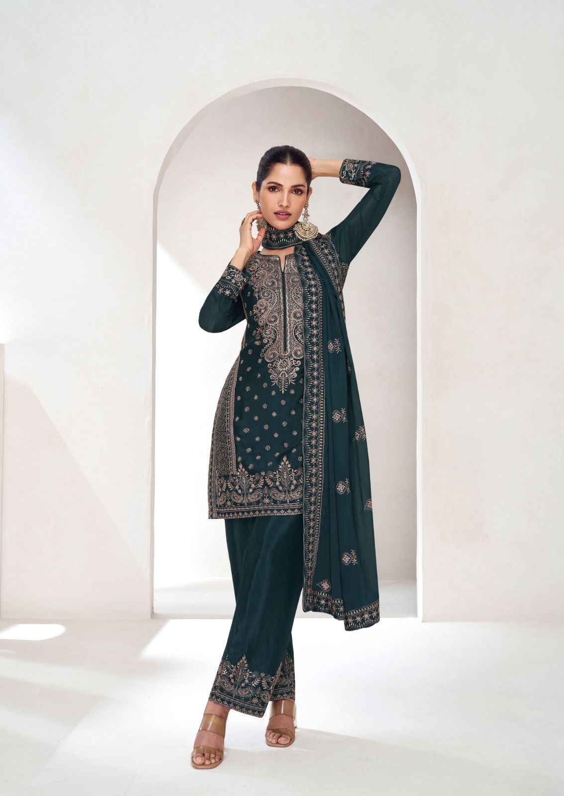 Aashirwad Aaliya Chinon Silk Salwar Kameez Catalog Collection - Image 3
