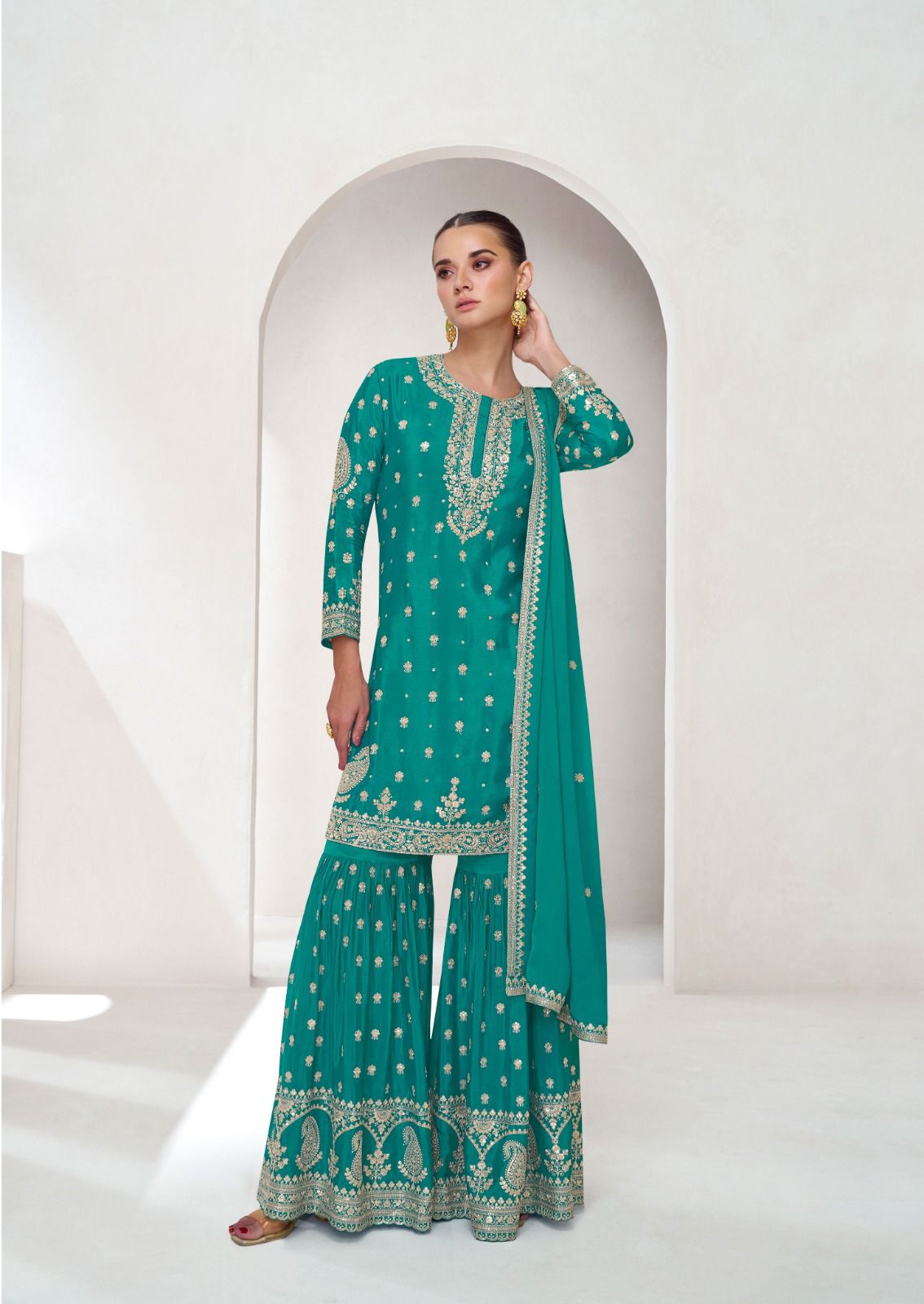 Aashirwad Aaliya Chinon Silk Salwar Kameez Catalog Collection - Image 4