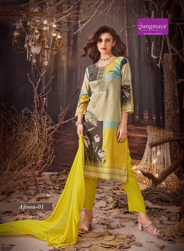 Rangmaya Afreen Rayon Digital Kurti Bottom With Dupatta Catalog Collection - Image 2