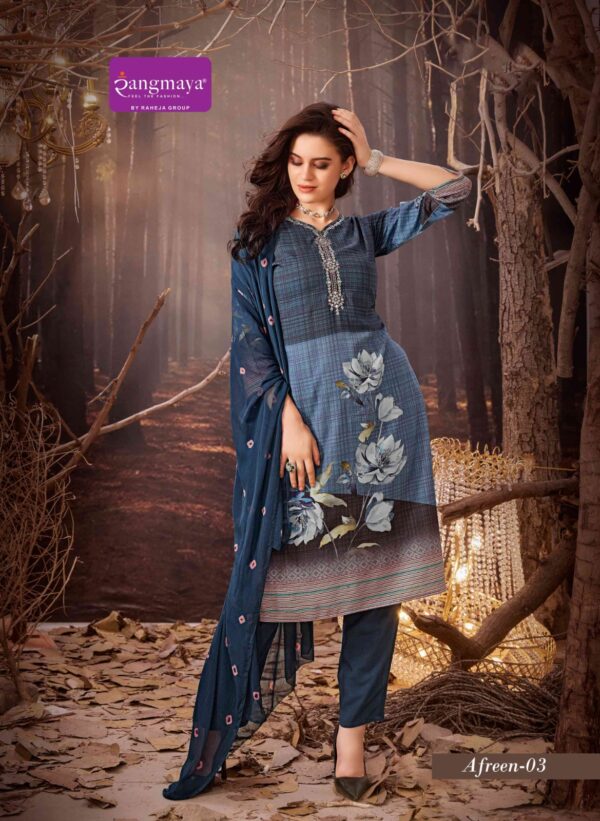 Rangmaya Afreen Rayon Digital Kurti Bottom With Dupatta Catalog Collection - Image 3