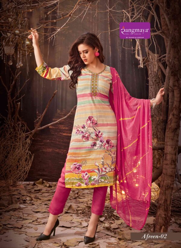 Rangmaya Afreen Rayon Digital Kurti Bottom With Dupatta Catalog Collection - Image 6
