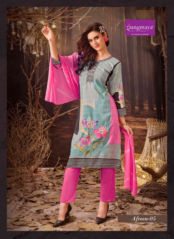 Rangmaya Afreen Rayon Digital Kurti Bottom With Dupatta Catalog Collection - Image 8